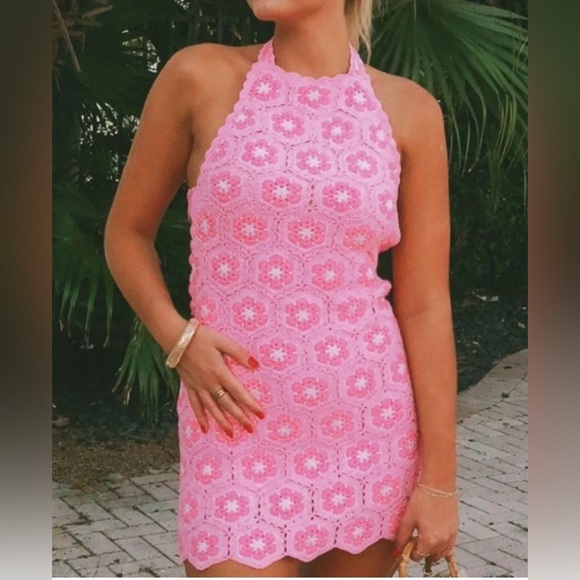 RARE! Show Me Your Mumu + Barbie TM Happy Halter Mini Dress size XL - Picture 4 of 5